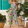 Womens Casual Overalls Jumpsuits Adjustable Straps Sleeveless Summer Cute Comfy Rompers With Pocket