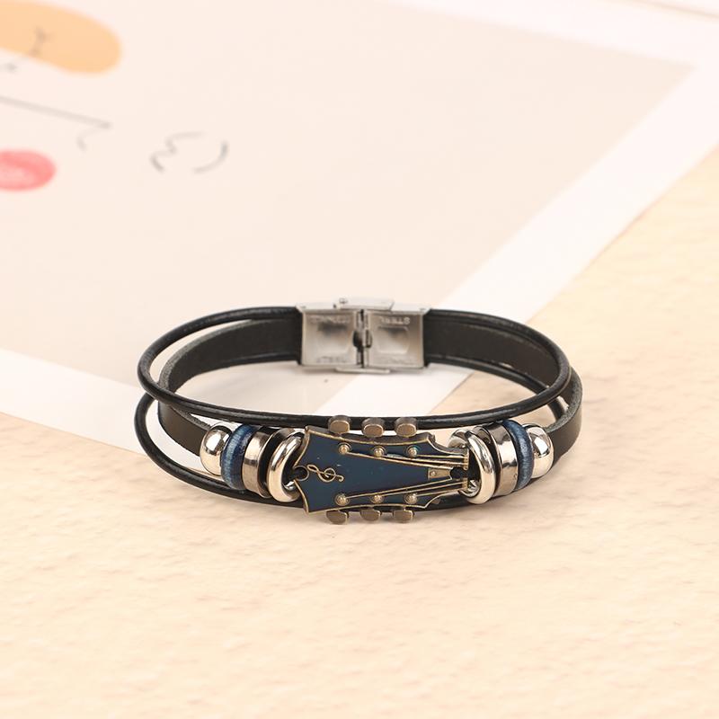 Ретро кожаный браслет-гитара мужской женский браслет-манжета музыкальный браслет для мужчин и женщин подарок любителям музыки