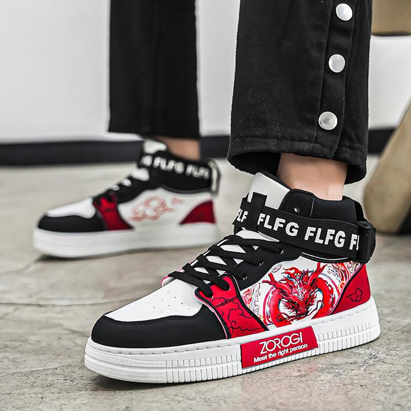 Модная мультяшная обувь для скейтборда Мужская Детская Высокие кроссовки Мужская Повседневная обувь на платформе Мужские Аниме Кроссовки zapatillas de mujer