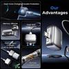 Адаптер для быстрой зарядки USB-C мощностью 140 Вт со встроенной защитой аккумулятора и автоматическим отключением питания для телефонов, ноутбуков, планшетов. Для домашнего офиса.