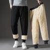 Winter New Men's Outdoor Waterproof Thickened Cotton Pants Youth Fleece Warm Overalls