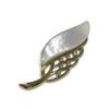 Natural Shell Brooch for Women, Black and White Mother-of-Pearl, Formal Accessory, Stylish Fashion Gift (Leaf A/White Mother-of-Pearl)