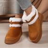 Fashion Women Single Boots Casual Comfort Warm Non-slip Snow Boots Women Winter New Outdoor Women Shoes Thick Soled Plush Mid-calf Boots