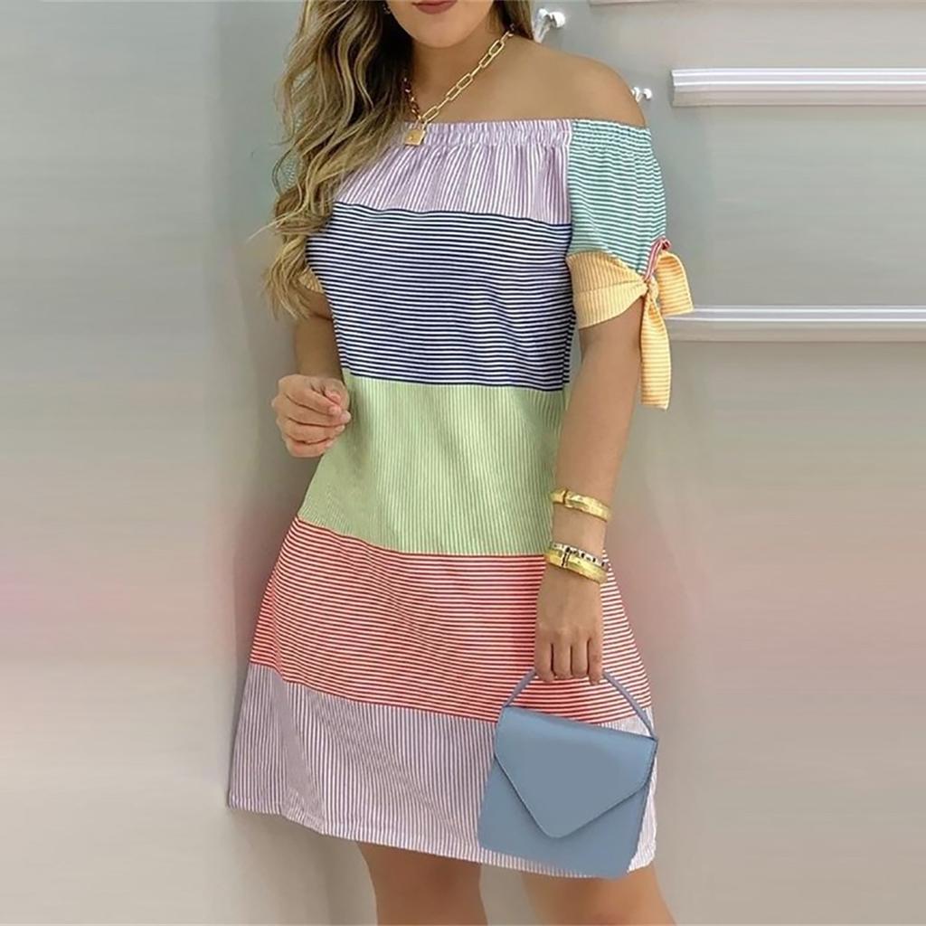 Женские летние и весенние европейские и американские карманные платья с принтом