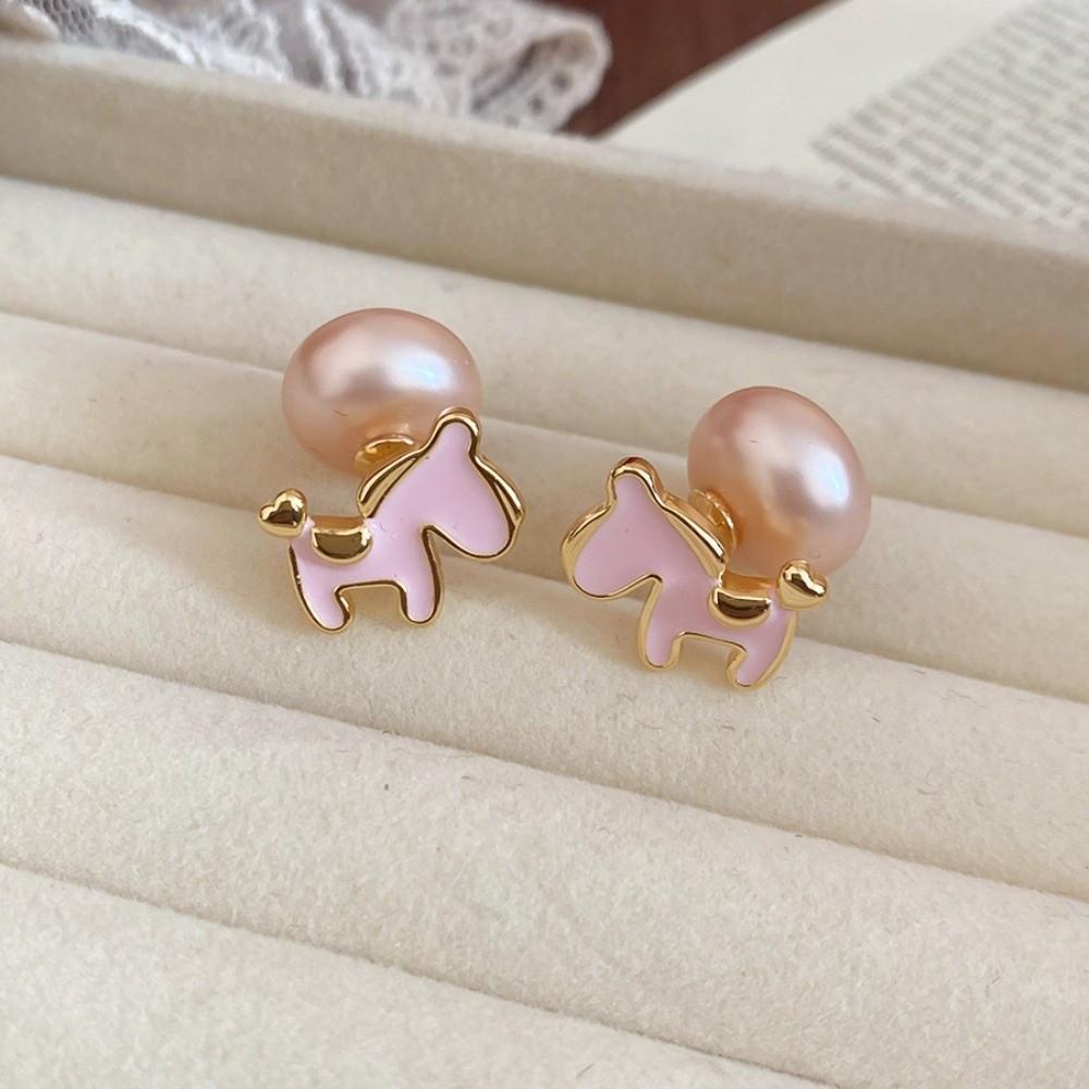 Chinese Style New Year Horse Earrings Fashion Jewelry Horse Mascot Ear Studs  Woman