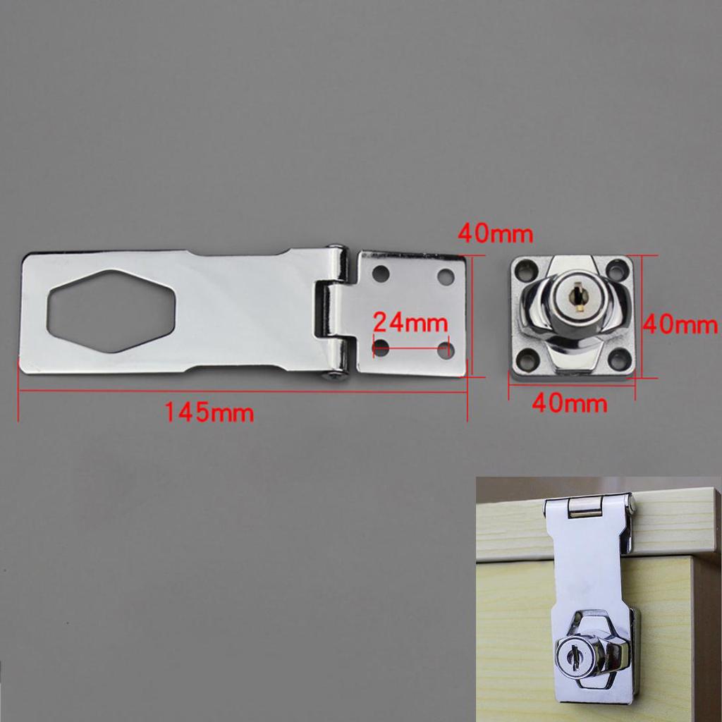 Ophiuchus Plating Self Locking Security Hasp Staple 2 Keys Cabinet Lock Drawer Padlock