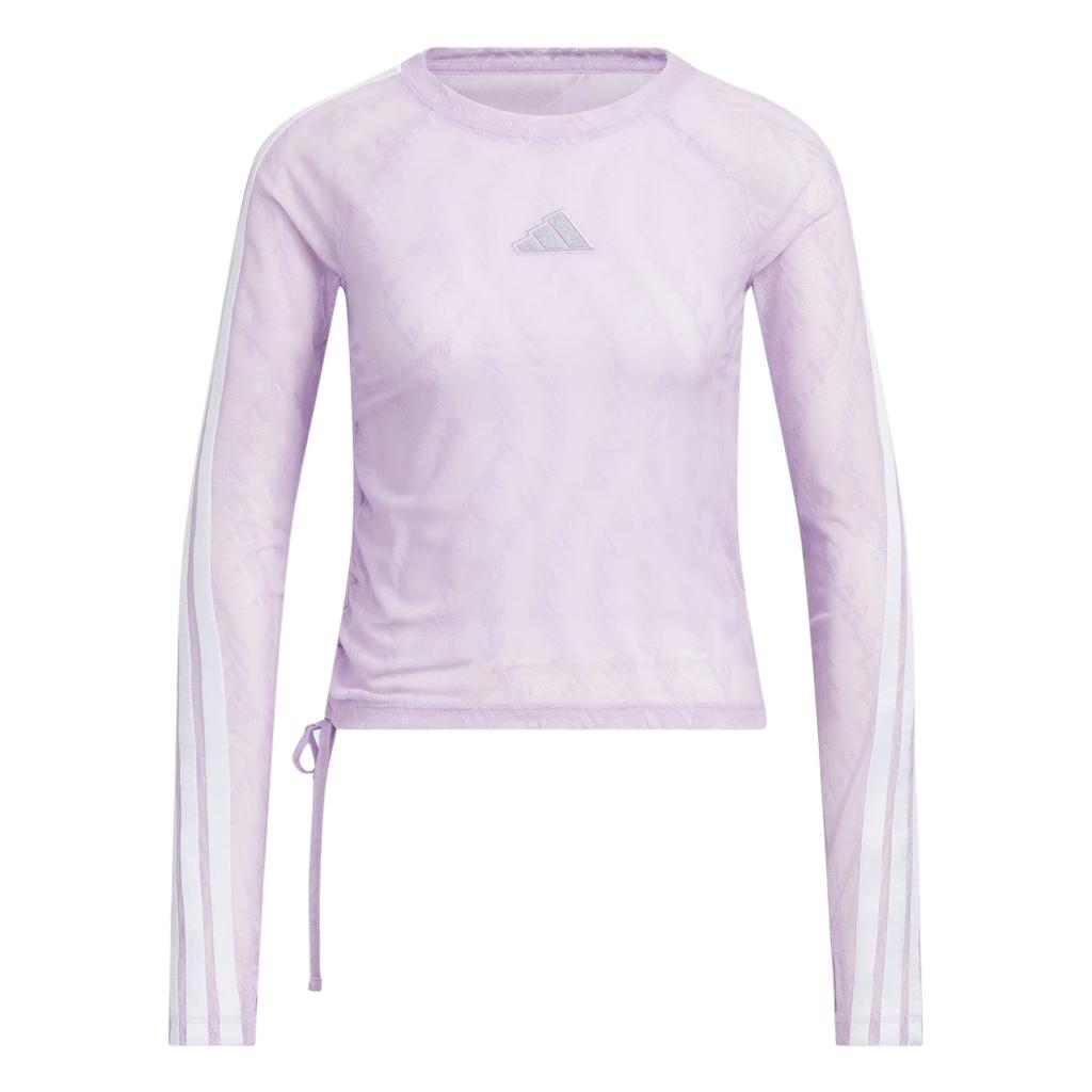 adidas Story Сетчатая футболка с круглым вырезом, облегающего кроя, с длинным рукавом, женские топы KB7608