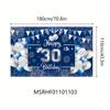 Silver and navy blue birthday background, photo background provided for 18/30/50/60 year old male and female birthday parties