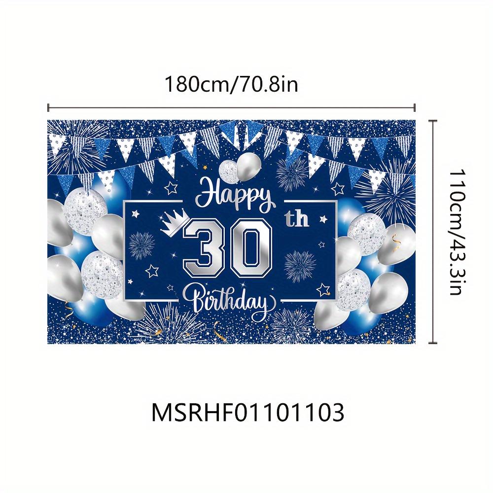 Silver and navy blue birthday background, photo background provided for 18/30/50/60 year old male and female birthday parties