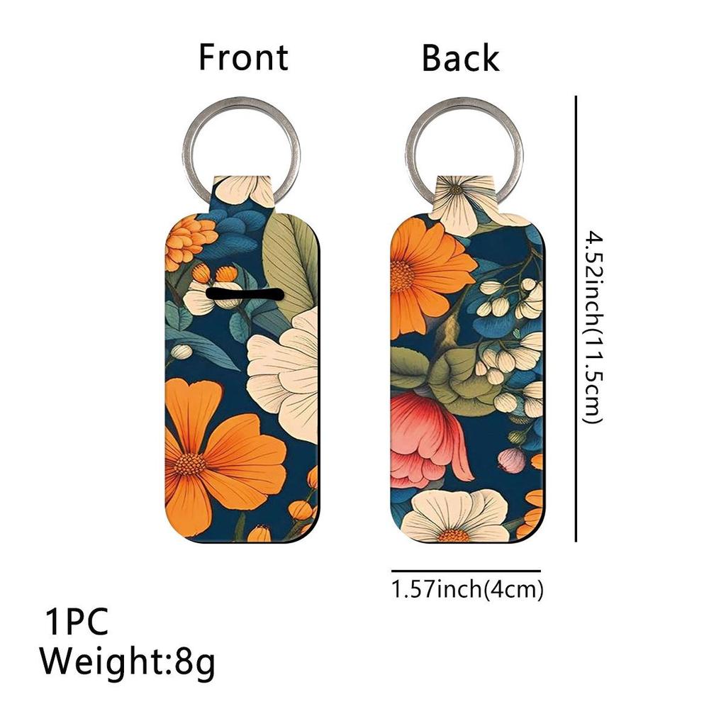 Floral Lipstick Case & Lanyard Keychain for Lipstick Protection and ID Access