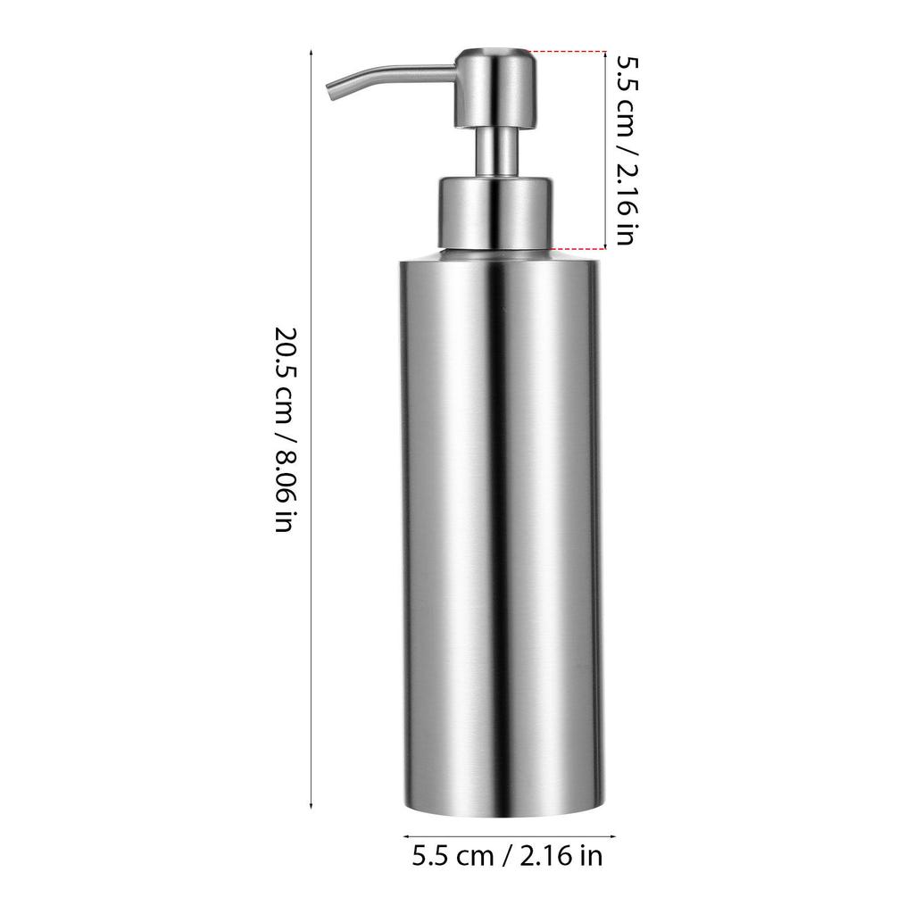 Liquid Soap Dispenser Stainless Steel Pump 550Ml for Kitchen Bathroom Hand Soap Lotion Dispenser Stainless Steel Pump