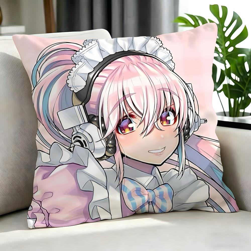 character Super Sonico Cushion Cover Cushion Cover Set Pcs x x x Pillowcase Decorative Sofa Home Decor