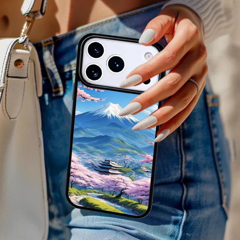 Чехол для телефона с изображением горы Фудзи Для iPhone 17 Air 14 15 13 12 Max Чехол Для Apple 16e 11 Pro Max Plus Coque