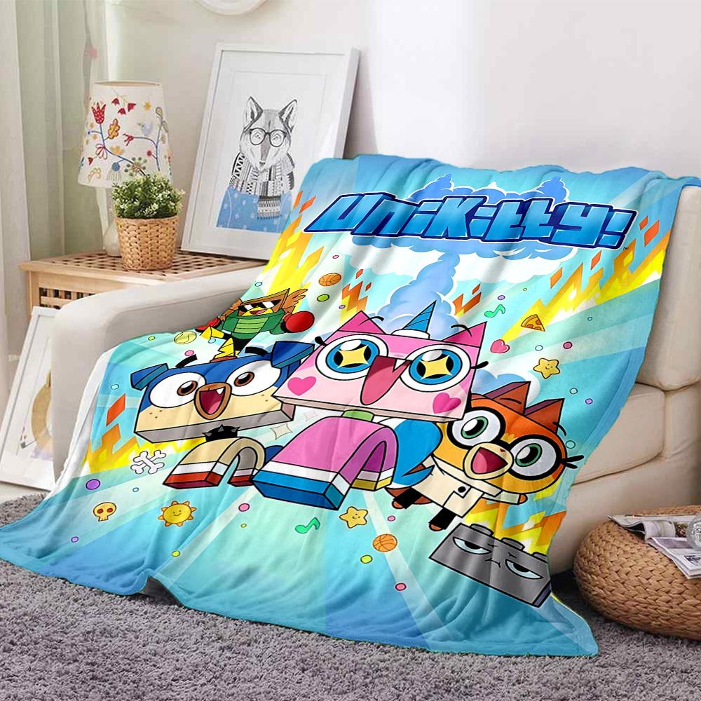 1 шт. Плед с уютным принтом персонажей Unikitty, легкий теплый фланелевый плед для дивана, кровати, гостиной