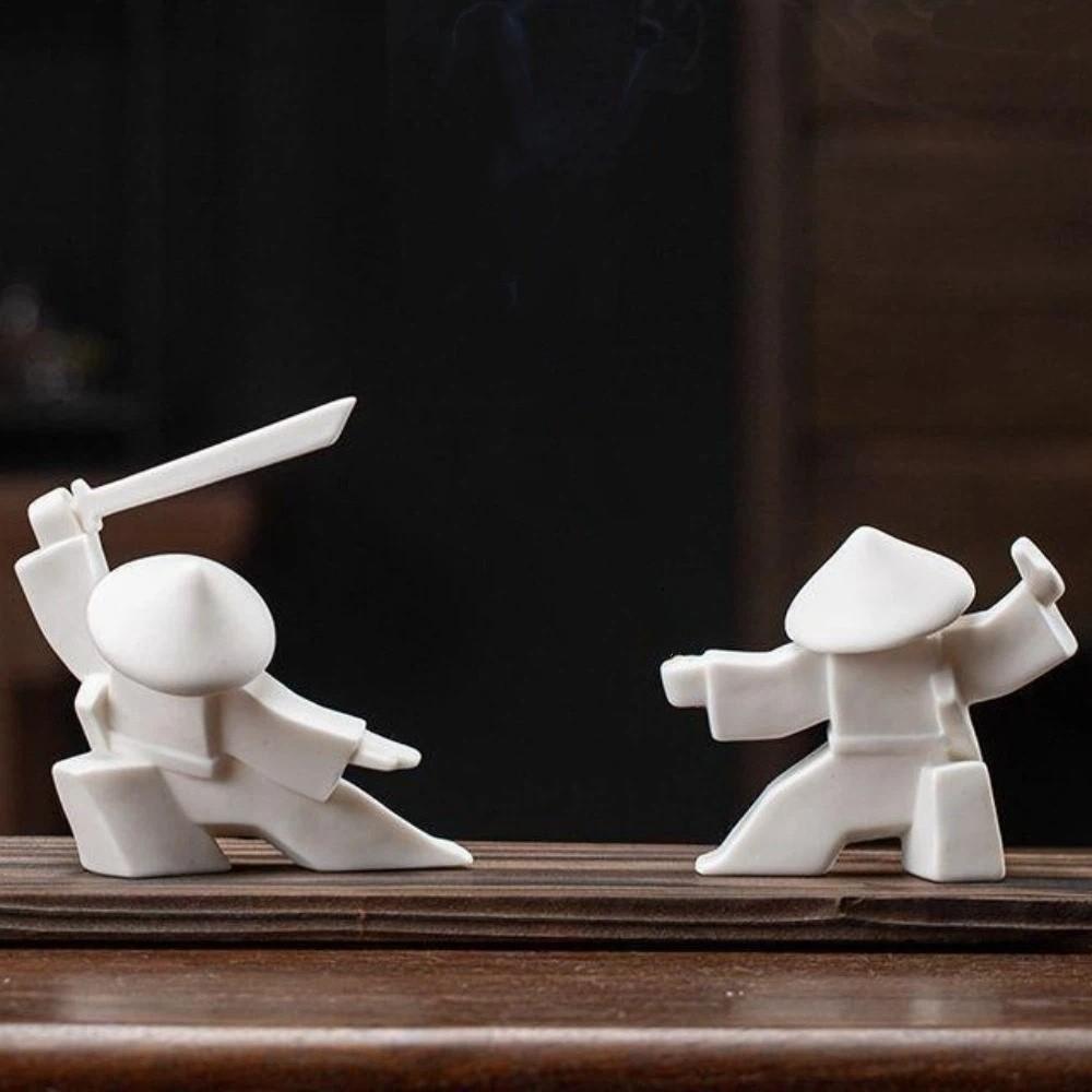 2PCS Samurai Figurine Incense Burner Unique Samurai Statue Ornament  Gift Idea
