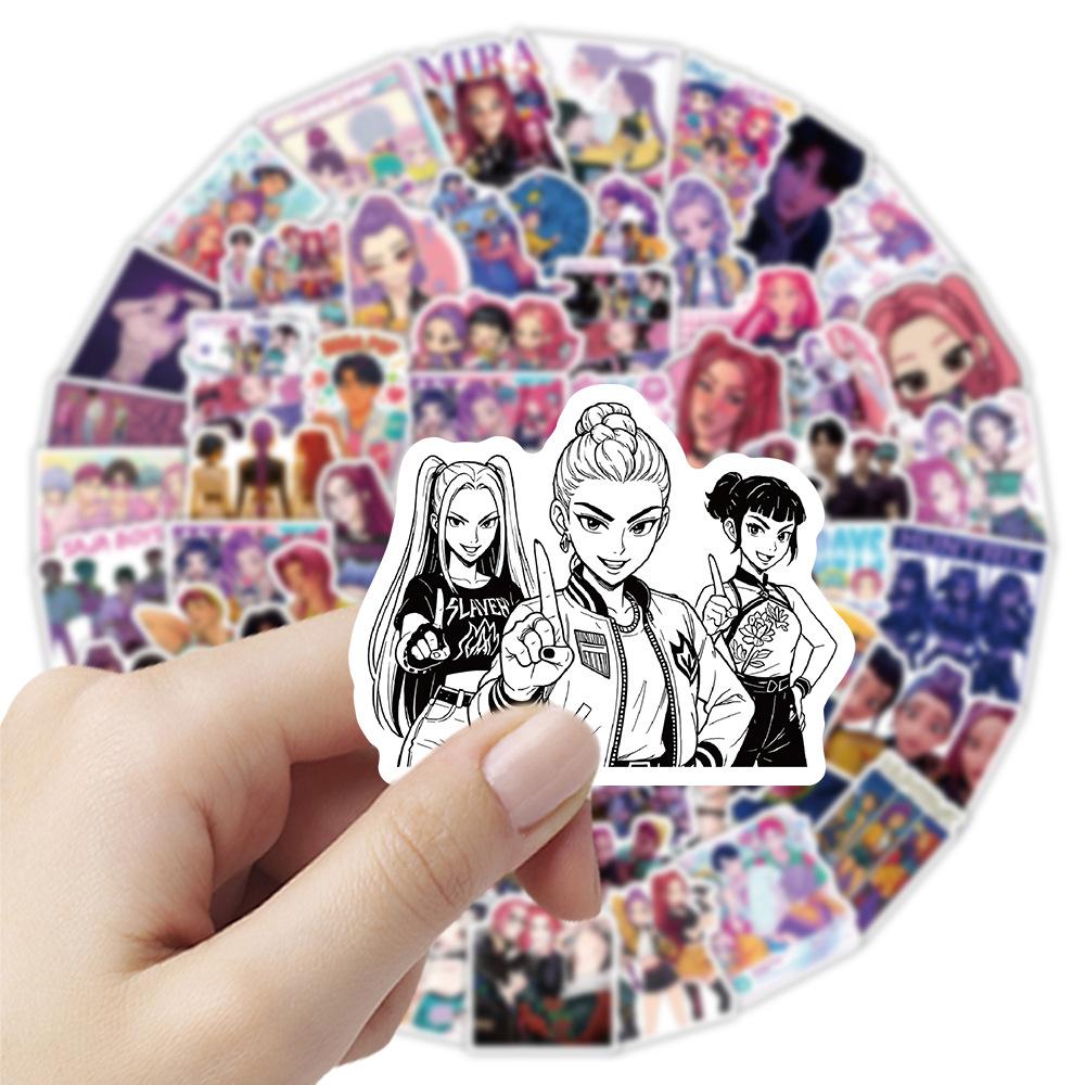 104 шт. Смешные Kpop Охотники на демонов Аниме Наклейки Сделай сам Мотоциклы Велосипеды Чемоданы Бутылки для воды Детская водонепроницаемая наклейка Игрушка
