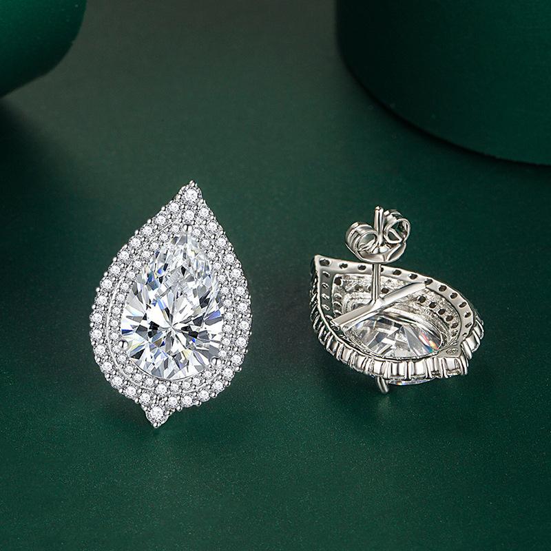 BELLA BOX Серьги-гвоздики S, модные темпераментные серьги-гвоздики с микро-розовыми бриллиантами, серьги-гвоздики с каплями воды и желтыми бриллиантами