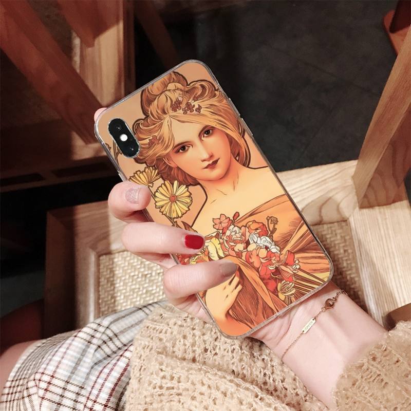 MaiYaCa Арт-постер Альфонс Муха Расписной чехол для телефона для iPhone 11 12 13 mini pro XS MAX 8 7 6 6S Plus X 5S SE 2020 XR
