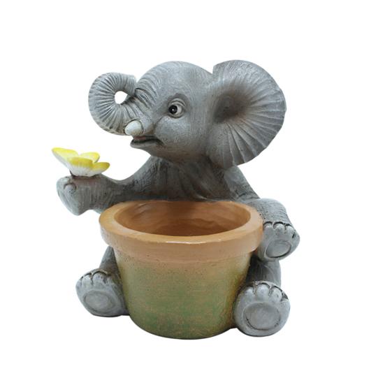 Милый цветочный горшок в виде слона Ручная работа из смолы Декоративный горшок для суккулентов для дома Комнаты Сада Балкона Офиса