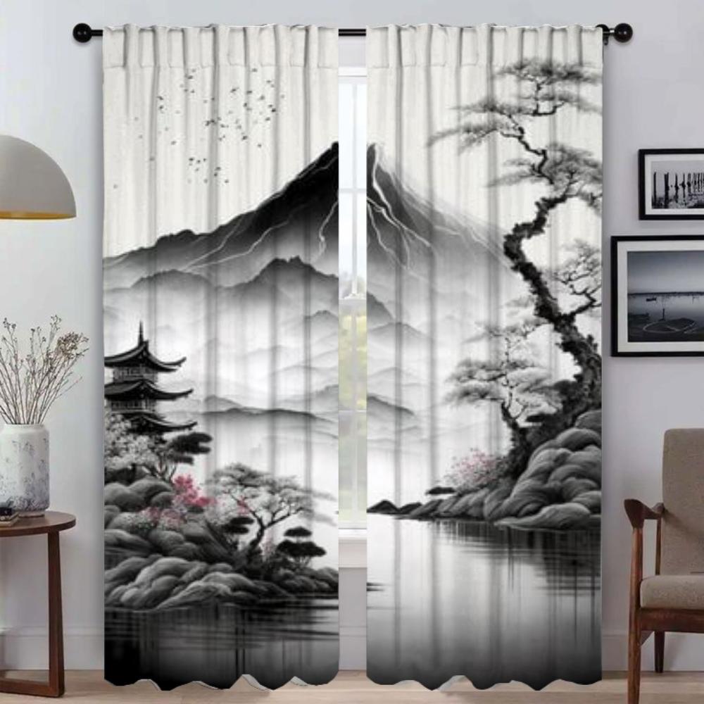 Кухонные шторы для гостиной, занавеска с красочным рисунком, украшение на Хэллоуин, перегородка, тюль для спальни, затемняющие шторы для детей