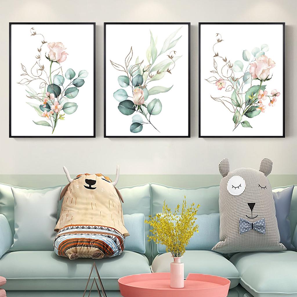 Fresh Green Plant Flower Poster Canvas Painting For Living Room Study Bedroom Wall Decoration