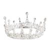 Silver Wedding Crown for Women Girls Rhinestone Full Round Elegant Alloy Pageant Bridal Headpiece