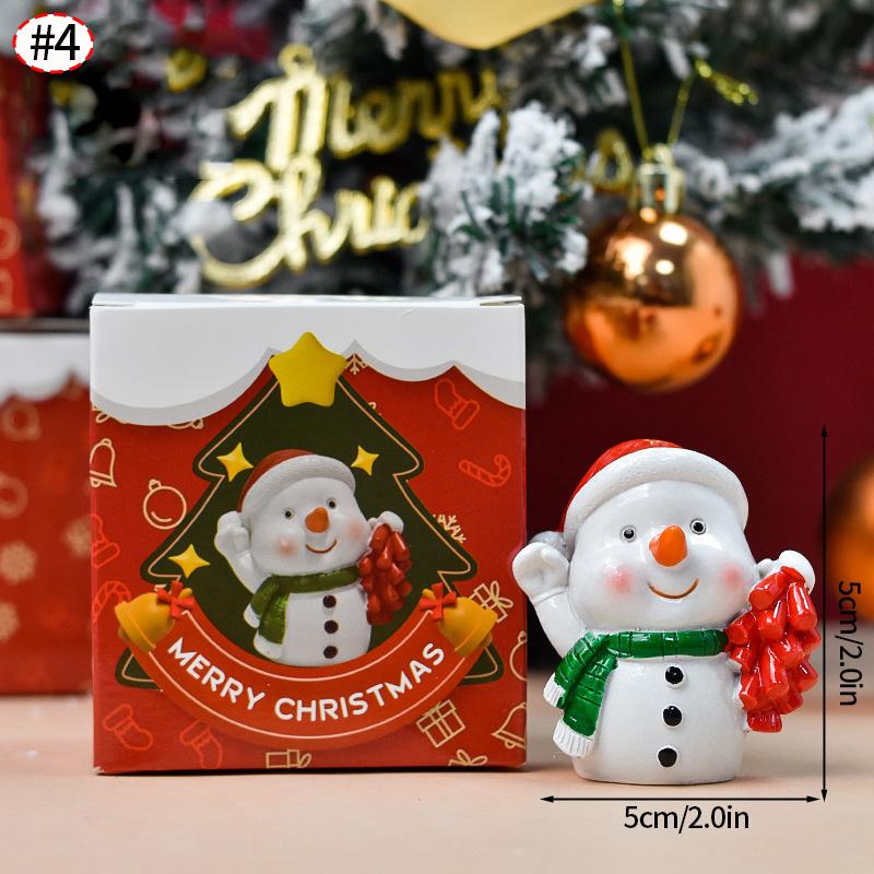 Christmas Decorations Resin Miniature Figurines Mini  Santa Claus Snowman Xmas Tree For Xmas Goodie Bag Fillers Party Favors