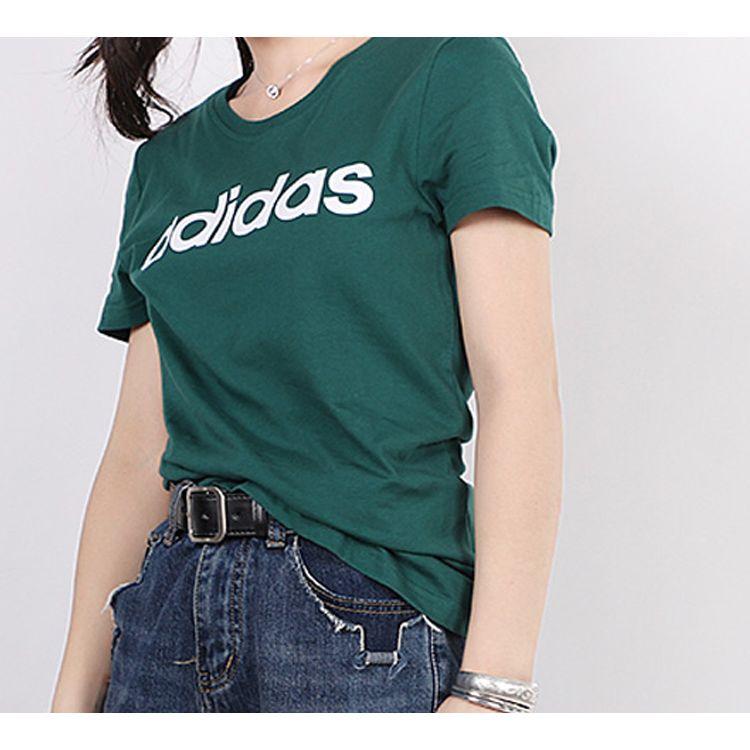adidas Футболка Neo с круглым вырезом и коротким рукавом, женские топы, лесно-зеленый FP7866