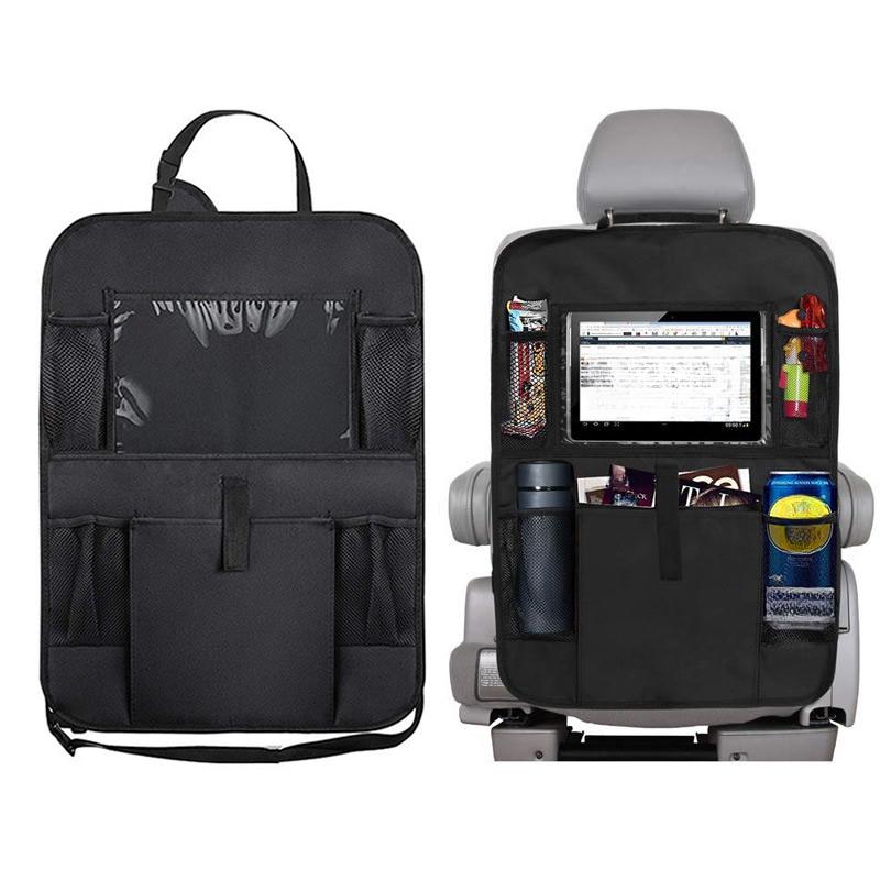 Автомобильный органайзер на заднее сиденье с сенсорным экраном, держатель для планшета, автокарманы для хранения, чехол, защита спинки автомобильного сиденья, автомобильные аксессуары