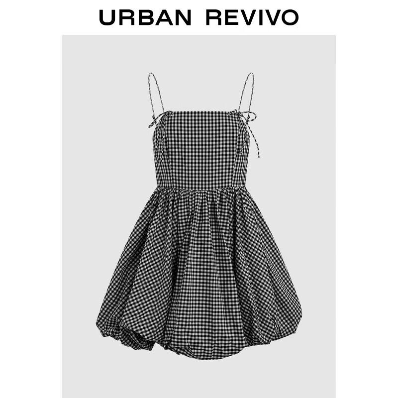 Женское мини-платье-майка в клетку с цветовыми блоками