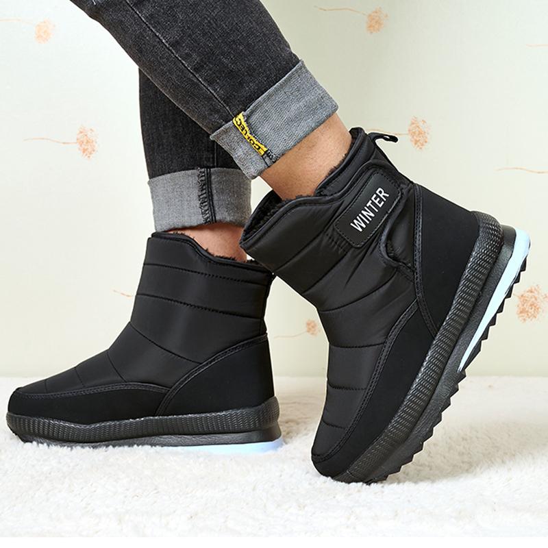 Зимние плюшевые теплые мужские зимние ботинки, водонепроницаемые ботинки больших размеров, повседневные удобные мужские ботильоны для отдыха на природе, зимние мужские кроссовки