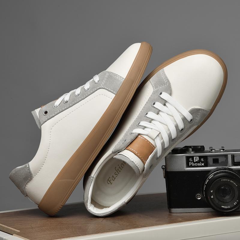 Genuine Leather Men Casual Shoes New Arrival Male Sneakers Fashion Trend Tenis Masculino Comfortable Lace-Up Skateboard Footwear