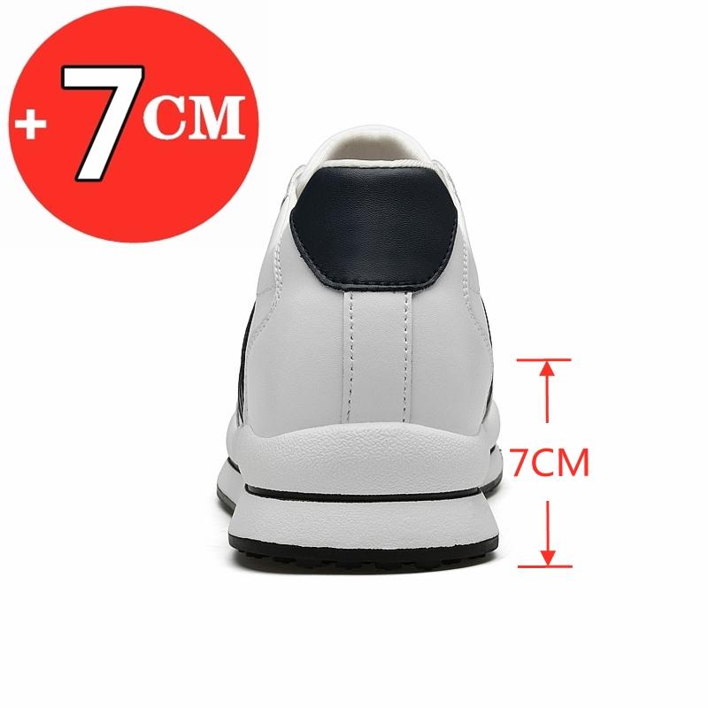 Spring Autumn Men Sneakers Elevator Shoes Heightening Height Increase Insole 7Cm Soft Leather Men Moccasins Taller Shoes Leisure