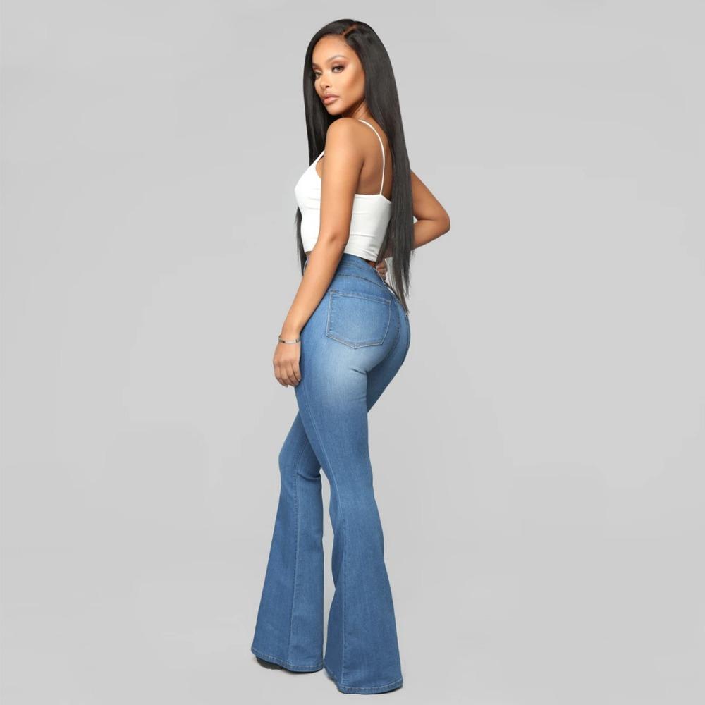 Джинсы женские облегающие брюки с высокой талией и эластичным кроем Horseshoe