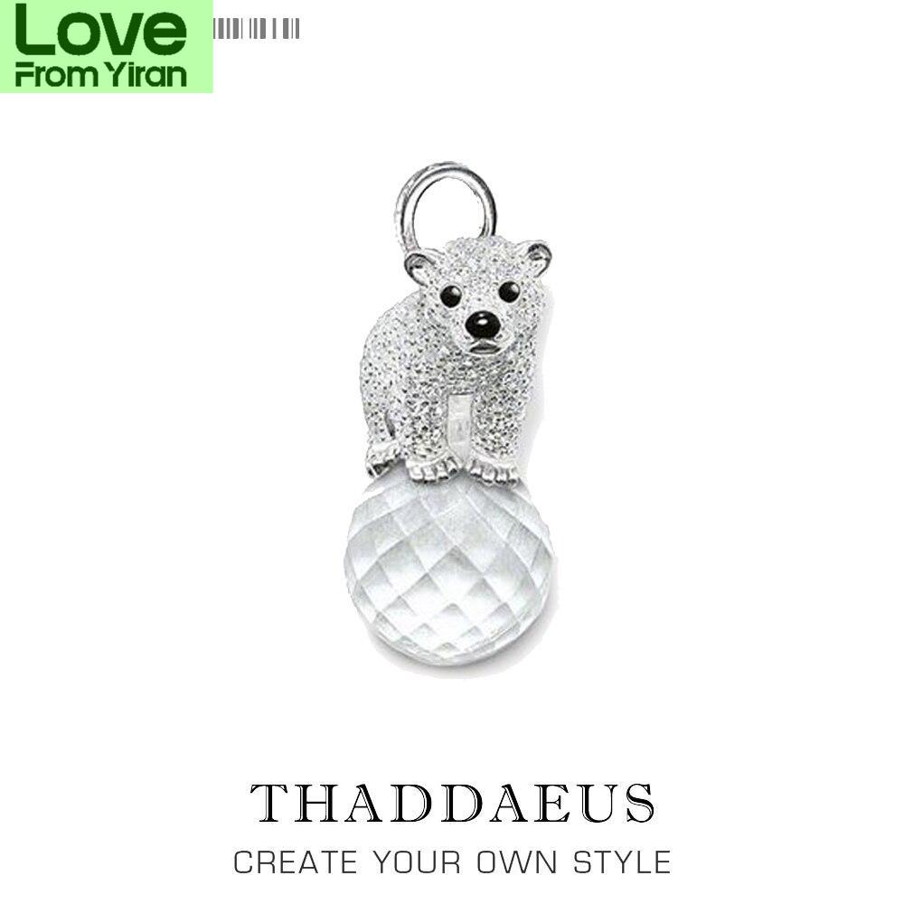 Pendant Polar Bear , Winter New Fashion Glam 925 Sterling Silver Jewelry Europe Style Animal Cute Gift For Soul Woman