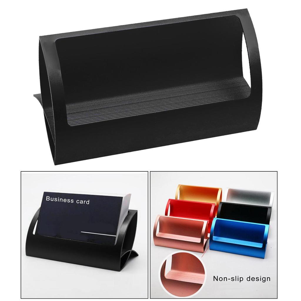Стильный настольный держатель визиток в форме Q из алюминиевого сплава для выставок