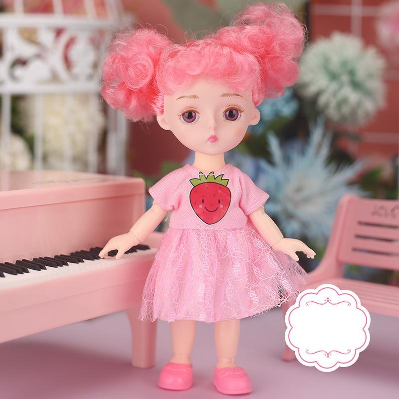 Мини-подвижная 13-шарнирная кукла 15 см, игрушка для девочек, 3D большие глаза, BJD принцесса, полная одежда, коллекция платьев, детская кукла в подарок