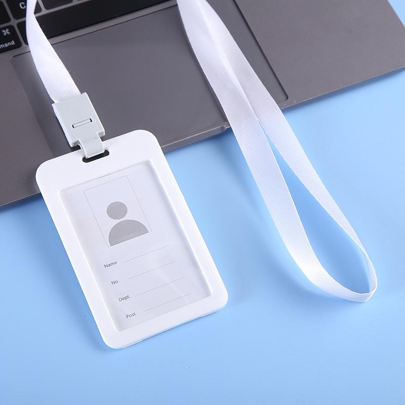 5/10PCS Card Holder Colorful Employee Plastic Card Cover Lanyard Work Business ID Badge Holder Name Tag Bags Case