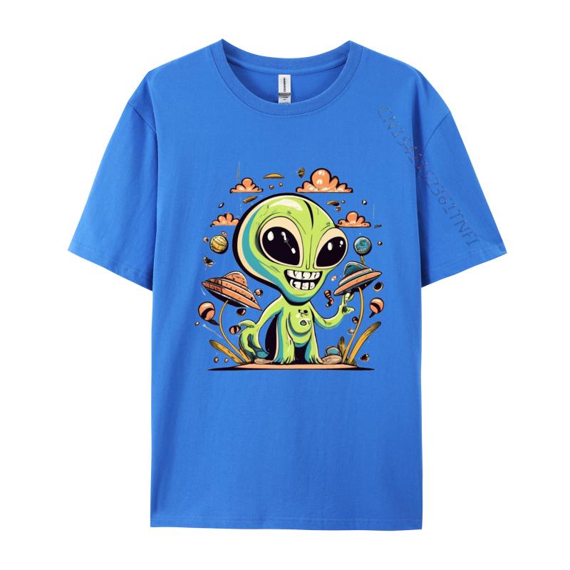 Alien T-shirt Outer Space Spacecraft T-shirt Soft Cotton Top Tees Streetwear 2024 T Shirt
