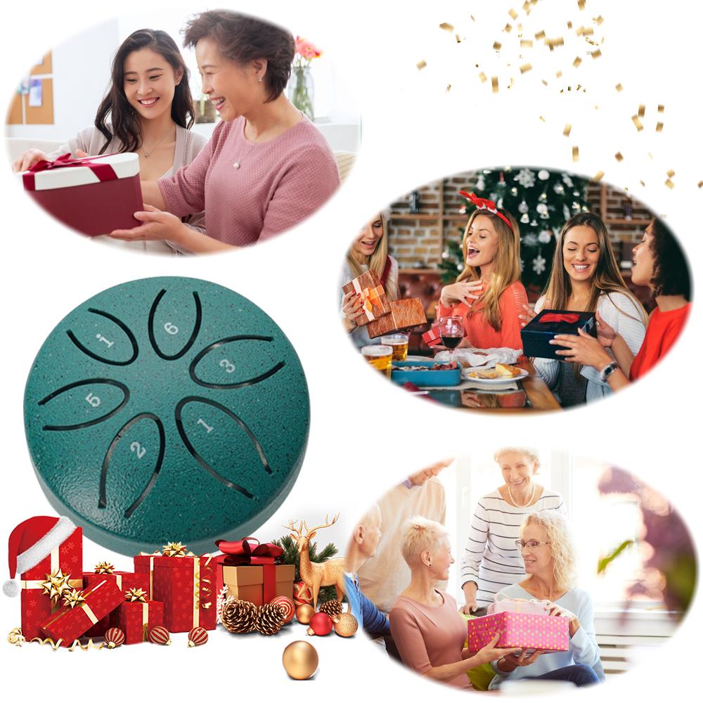 Стальной барабан для языка, 3 дюйма, 6 нот, ударный инструмент, мягкий барабан с барабанными молотками для медитации