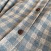 Big Brand Plaid Flannel Shirt with Heart Embroidery & Contrasting Buttons
