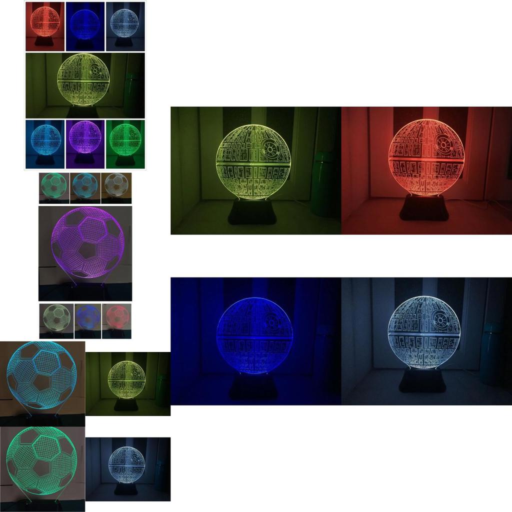 Star Wars Death Star 3d Led Night Light With Touch Control For Bedroom Decor