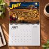 Decorative Wall Art Calendar If Cats Were Aliens 2027 Calendar, Funny Retro Space Cat 12 Monthly Planner, Vintage Spiral Bound Hanging for Home Office