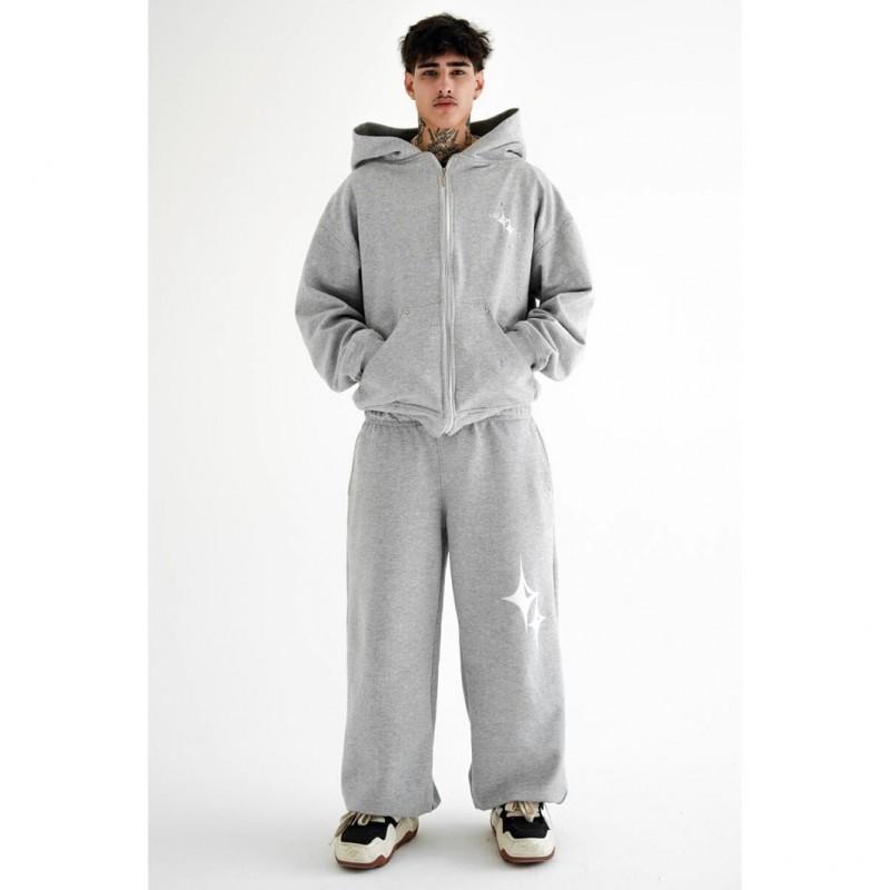 Unisex Winter Hooded Sweatshirt Pants Set Hip Hop Style Printed Oversized Casual Tracksuit Teens Adults
