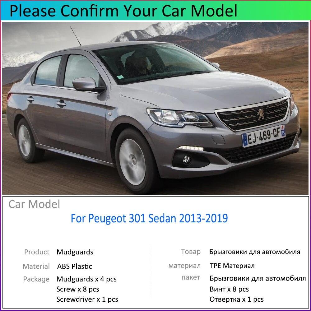 For Peugeot 301 Sedan 2013- 2014 2015 2016 2017 2018  Car Fender Mudguard Mud Flaps Guard Splash Flap Car Accessories