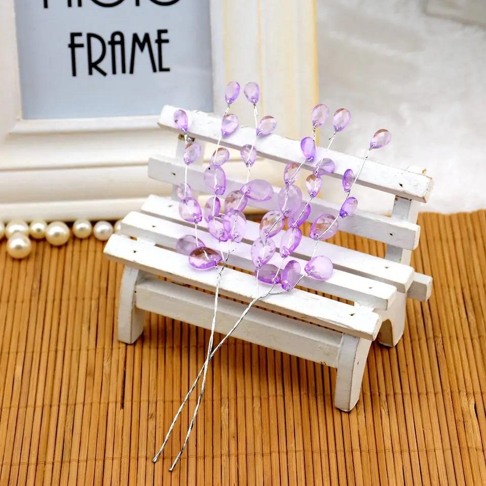 5/10 шт. 15 см акриловые стебли с каплями-бусинами, стебли для букета цветов, хрустальные ветки с бутонами, цветок для свадебного домашнего декора, цветочный декор, рукоделие