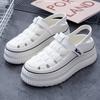 Женские сандалии New Roman Shoes Woven Thick Bottom Inner High White Shoes