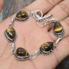 Tiger Eye Gemstone Handmade Solid 925 Sterling Silver Jewelry Bracelet