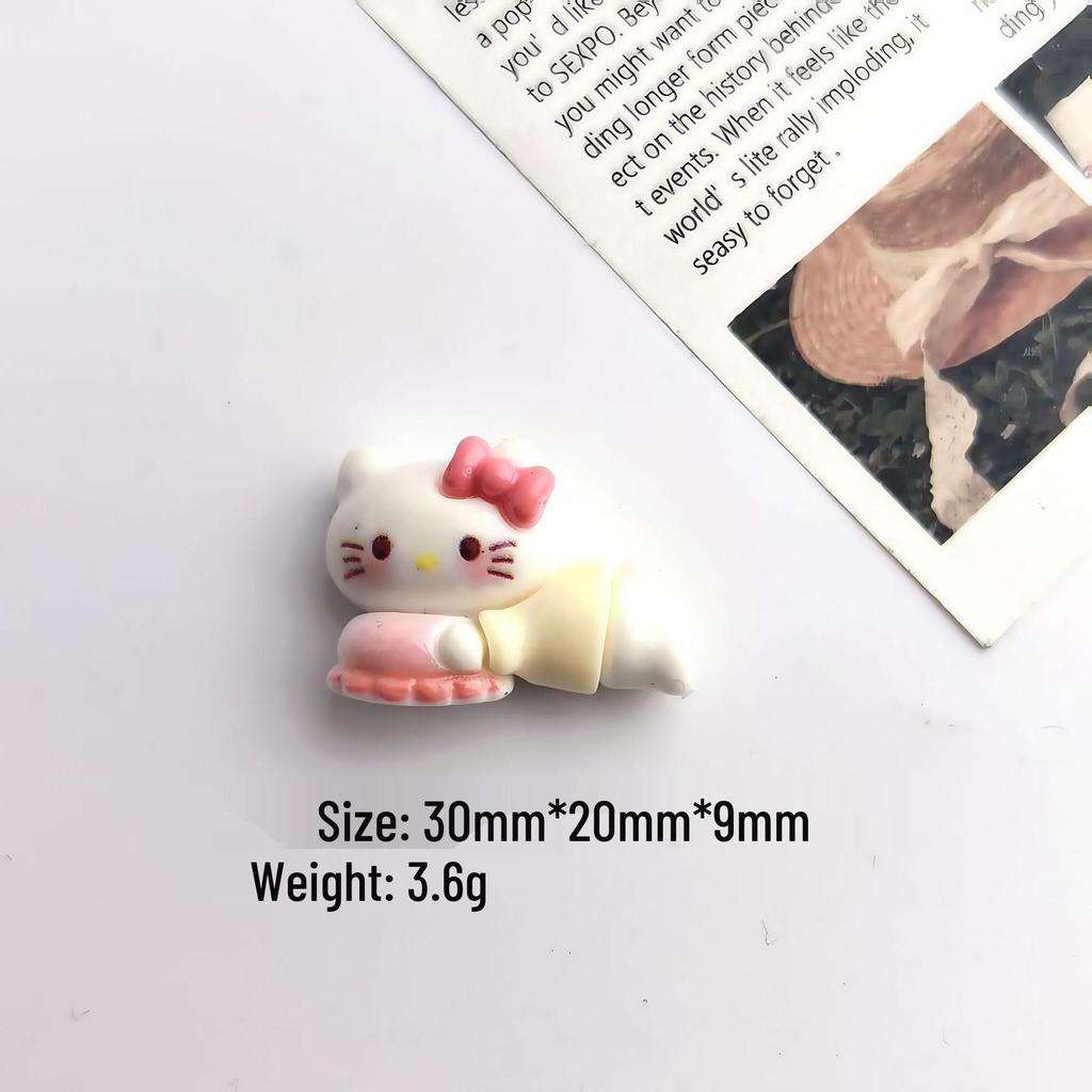Cute Cartoon DIY Resin Ornaments: Sanrio Swimming Series Hair Clips, Phone Cases & Shoe Buckles