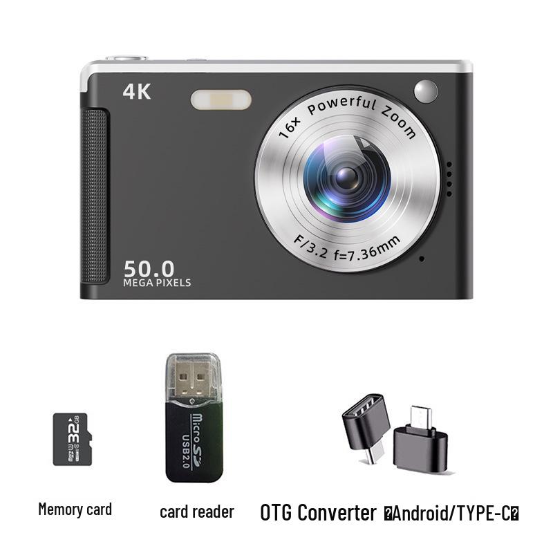 Retro 4K HD Digital Camera for Students - Portable Entry-Level Travel Cam
